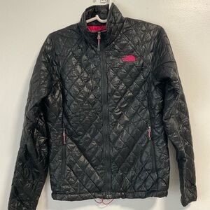 The North Face Women’s Quilted Insulated Jacket Black Pink Logo Size S